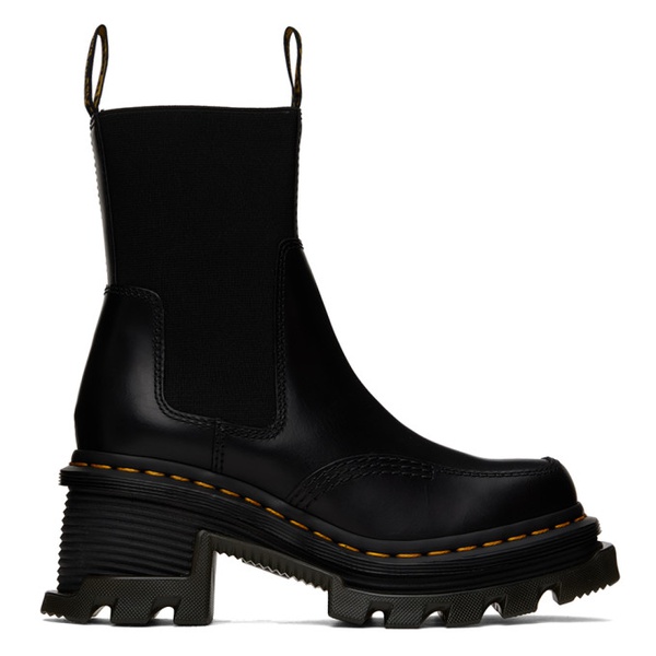 닥터마틴 닥터마틴 Dr. Martens Black Corran Leather Heeled Chelsea Boots 241399F113008
