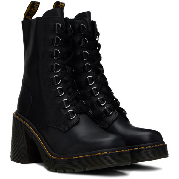 닥터마틴 닥터마틴 Dr. Martens Black Chesney Leather Flared Heel Boots 241399F114000