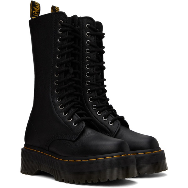 닥터마틴 닥터마틴 Dr. Martens Black 1B99 Pisa Leather Mid-Calf Lace-Up Boots 241399F115002