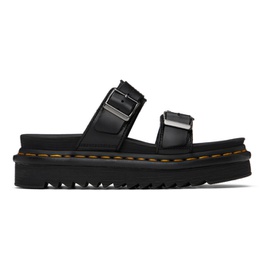 닥터마틴 Dr. Martens Black Myles Leather Buckle Slide Sandals 241399F124004