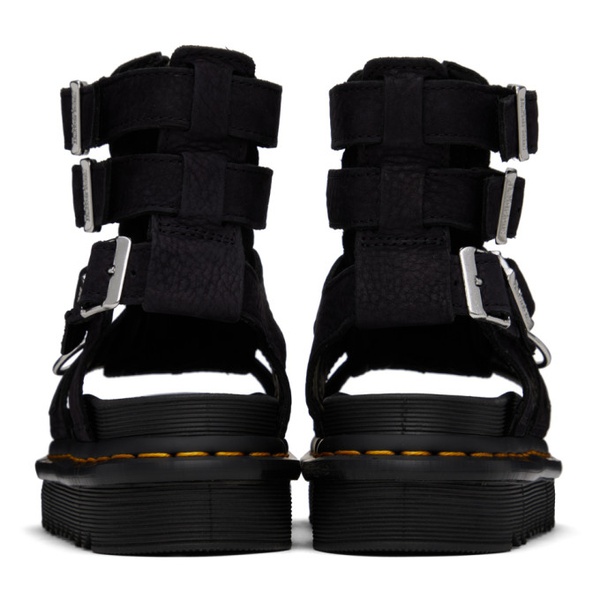 닥터마틴 닥터마틴 Dr. Martens Black Olson Nubuck Gladiator Zip Sandals 241399F124005