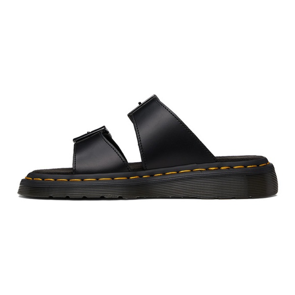 닥터마틴 닥터마틴 Dr. Martens Black Josef Leather Buckle Slide Sandals 241399F124010