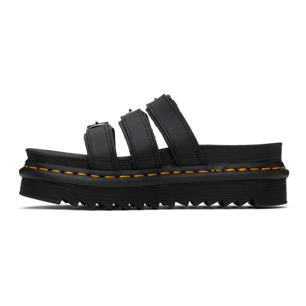 닥터마틴 닥터마틴 Dr. Martens Black Blaire Leather Slide Sandals 241399F124013