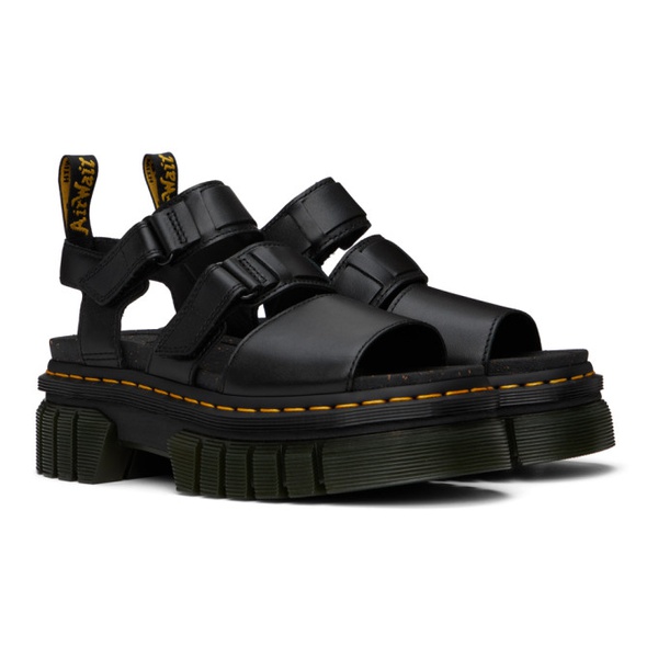 닥터마틴 닥터마틴 Dr. Martens Black Ricki Leather 3-Strap Platform Sandals 241399F125000