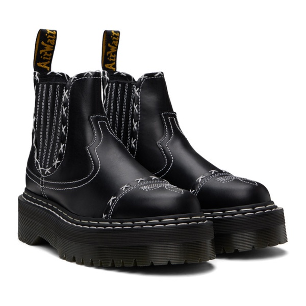 닥터마틴 닥터마틴 Dr. Martens Black 2976 Gothic Americana Quad Chelsea Boots 241399M223007