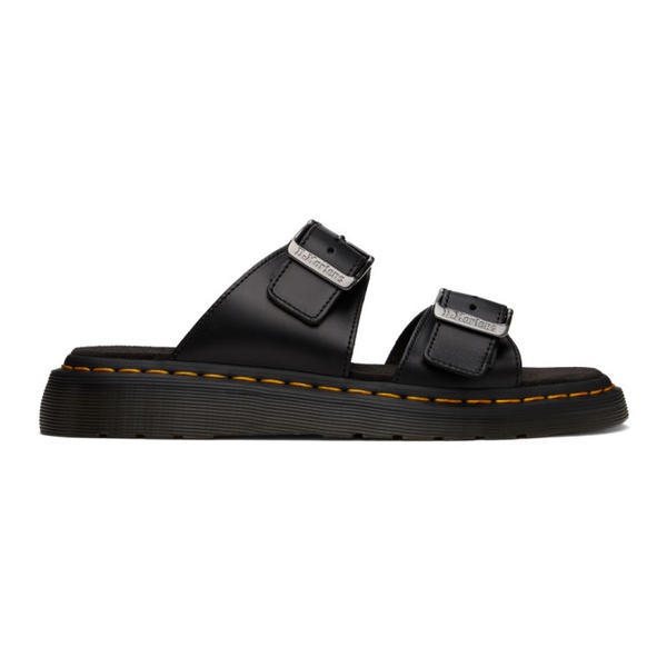닥터마틴 닥터마틴 Dr. Martens Black Josef Leather Buckle Slide Sandals 241399M234008