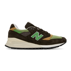 뉴발란스 New Balance Brown & Green Made in USA 998 Sneakers 241402F128127