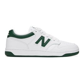 뉴발란스 New Balance White & Green 480 Sneakers 241402F128150