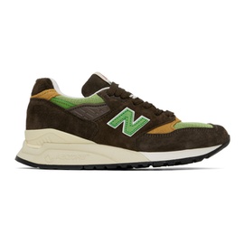 뉴발란스 New Balance Brown & Green Made in USA 998 Sneakers 241402M237005