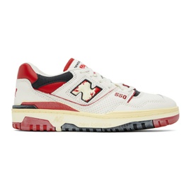 뉴발란스 New Balance White & Red 550 Sneakers 241402M237114
