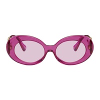 베르사체 Versace Pink Medusa Biggie Oval Sunglasses 241404F005036