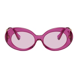 베르사체 Versace Pink Medusa Biggie Oval Sunglasses 241404F005036