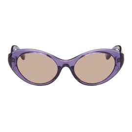 베르사체 Versace Purple La Medusa Oval Sunglasses 241404F005076