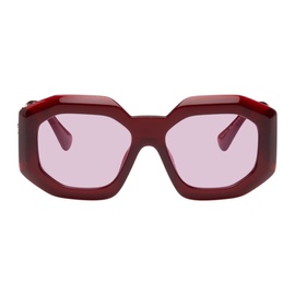 베르사체 Versace Burgundy Maxi Medusa Biggie Squared Sunglasses 241404F005086