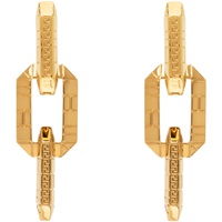 베르사체 Versace Gold Greca Quilting Drop Earrings 241404F022009