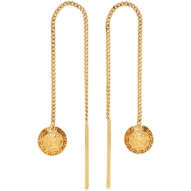 베르사체 Versace Gold Medusa Drop Earrings 241404F022029