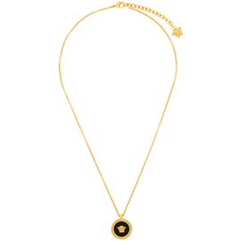 베르사체 Versace Gold & Black Enamel Medusa Necklace 241404F023003