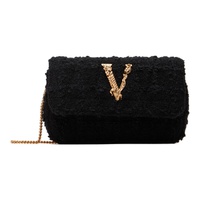 베르사체 Versace Black Mini Logo Bag 241404F048003
