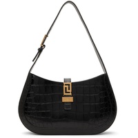 베르사체 Versace Black Croc-Embossed Bag 241404F048015