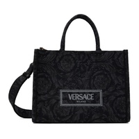 베르사체 Versace Black & Gray Barocco Athena Bag 241404F049006