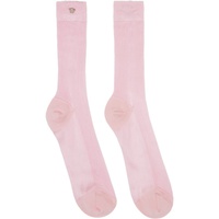 베르사체 Versace Pink Ribbed Knit Socks 241404F076001