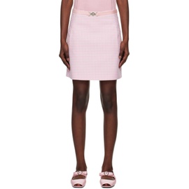 베르사체 Versace Pink Contrasto Miniskirt 241404F090008