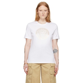 베르사체 Versace White Medusa T-Shirt 241404F110000