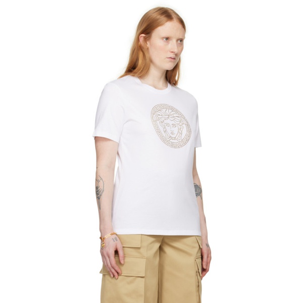 베르사체 베르사체 Versace White Medusa T-Shirt 241404F110000