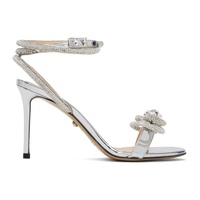 MACH & MACH Silver Double Bow 95 Heeled Sandals 241404F125019