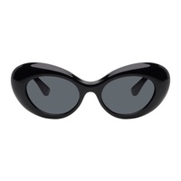 베르사체 Versace Black La Medusa Oval Sunglasses 241404M134014