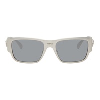 베르사체 Versace Silver Rectangular Sunglasses 241404M134032