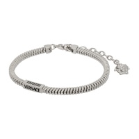 베르사체 Versace Silver Herringbone Chain Bracelet 241404M142042