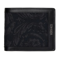 베르사체 Versace Black Barocco Bifold Wallet 241404M164003