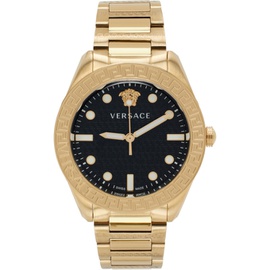 베르사체 Versace Gold Greca Dome Watch 241404M165001
