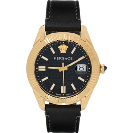 베르사체 Versace Black & Gold Greca Time Watch 241404M165004