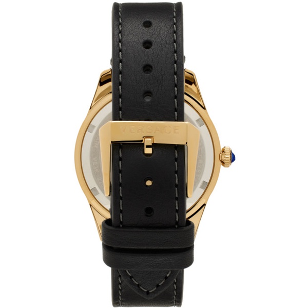 베르사체 베르사체 Versace Black & Gold Greca Time Watch 241404M165004