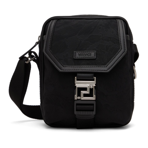 베르사체 베르사체 Versace Black Neo Nylon Jacquard Crossbody Bag 241404M170002