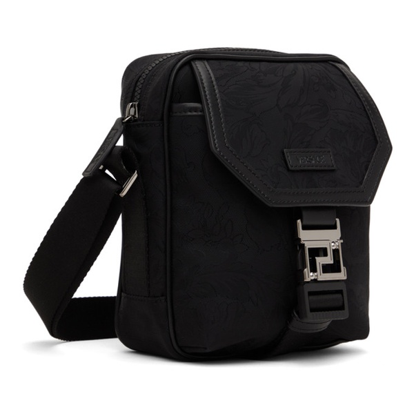 베르사체 베르사체 Versace Black Neo Nylon Jacquard Crossbody Bag 241404M170002