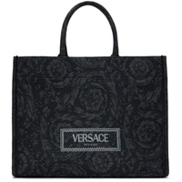 베르사체 Versace Black Barocco Athena Large Tote 241404M172001