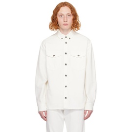 베르사체 Versace White Medusa Denim Shirt 241404M192016