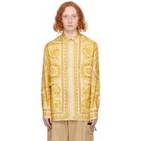 베르사체 Versace Beige & Yellow Barocco Shirt 241404M192020
