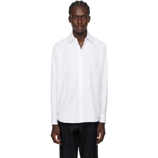 베르사체 베르사체 Versace White Barocco Shirt 241404M192023