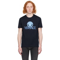 베르사체 Versace Navy Medusa T-Shirt 241404M213005