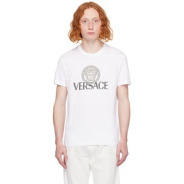 베르사체 Versace White Medusa T-Shirt 241404M213016