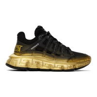 베르사체 Versace Black & Gold Trigreca Sneakers 241404M237010