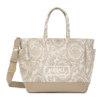 베르사체 Versace Baby Beige Barocco Athena Changing Bag & Mat Set 241404M699001