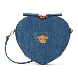 베르사체 Versace Kids Blue Heart Medusa Crossbody Bag 241404M717004