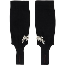 시몬 로샤 Simone Rocha Black Cluster Flower Stirrup Socks 241405F076001