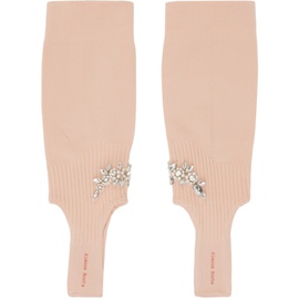 시몬 로샤 Simone Rocha Pink Cluster Flower Stirrup Socks 241405F076002