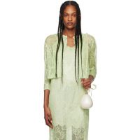 Simone Rocha Green Floral Cardigan 241405F095011